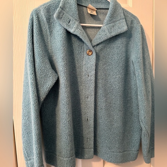 LLBean Misses Size Medium Blue Sift Long Sleeve Button Jacket - Picture 1 of 4